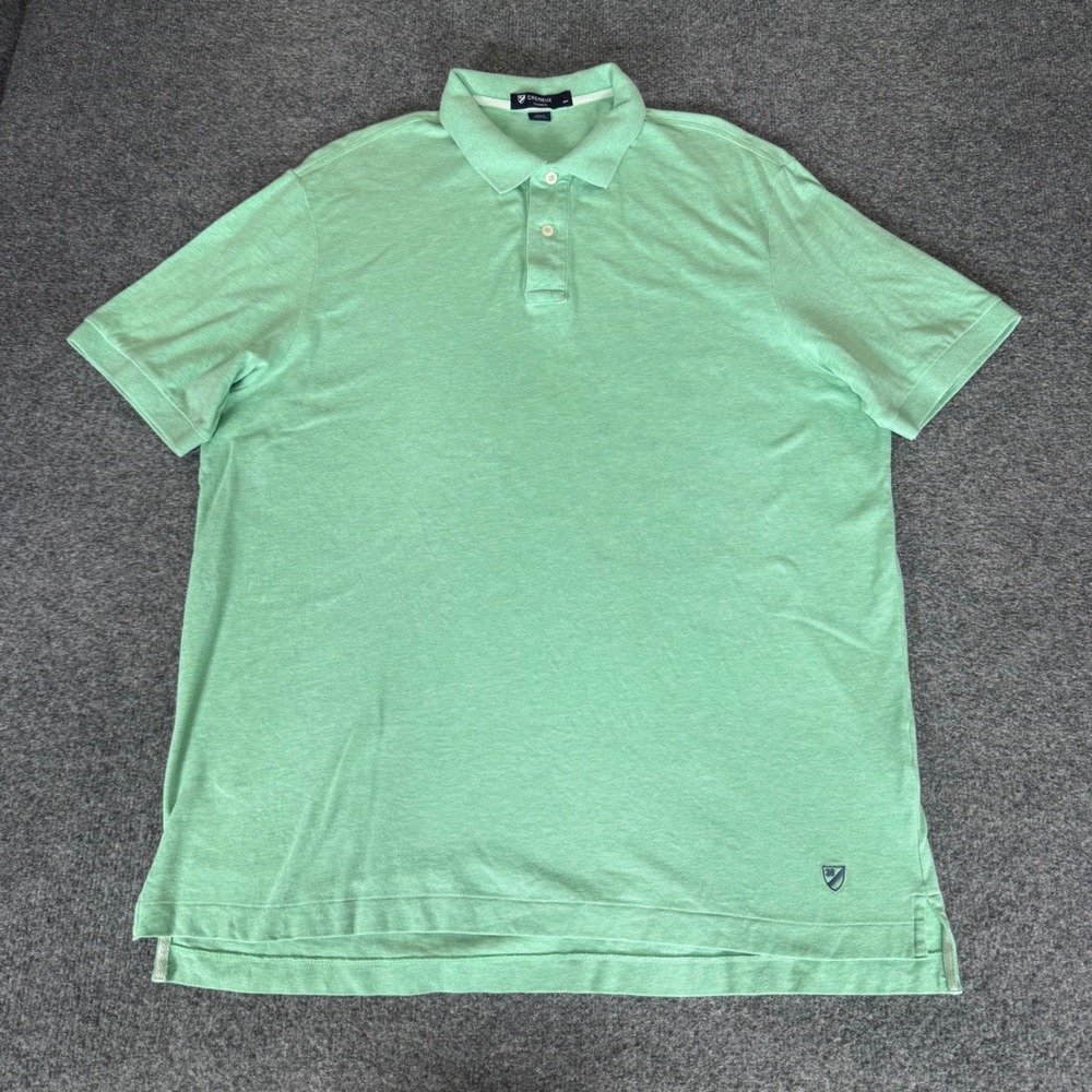 Cremieux Classics Mens L Green Polo Shirt Short Sleeve Cotton Casual Golf Preppy